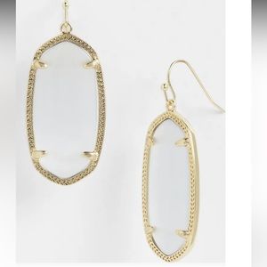 Kendra Scott Elle Gold Drop Earrings in Ivory